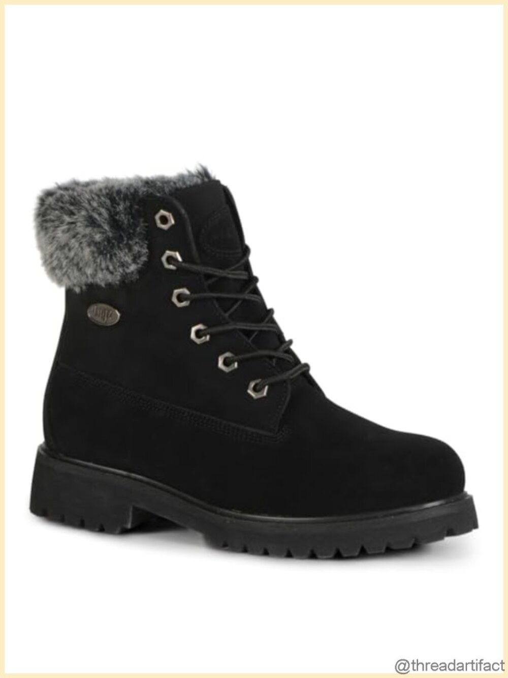 Lugz Convoy Faux Fur Lace Up Chukka Boots Mid-Calf Bootie